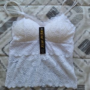 White cropped bralette